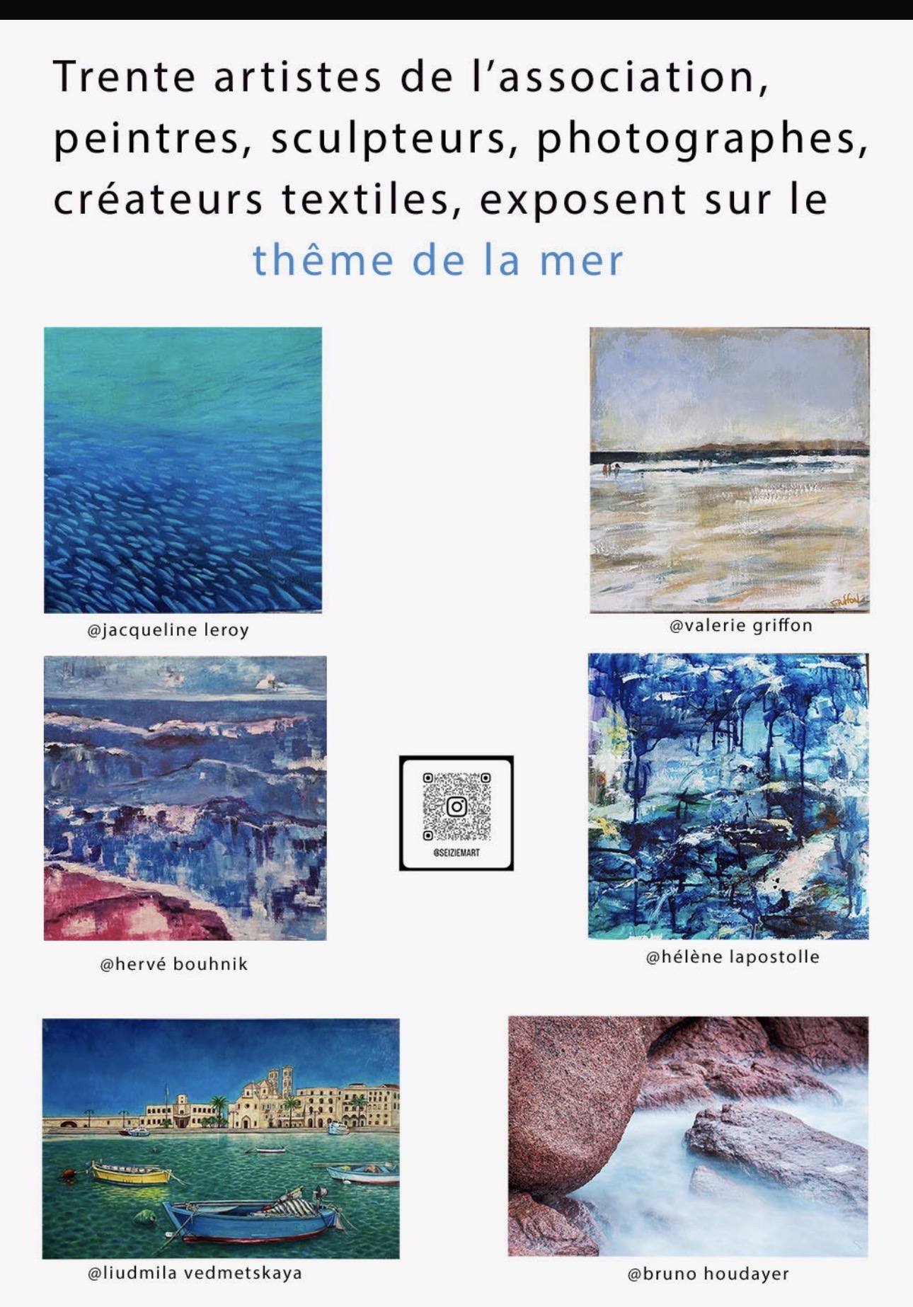 Exposition collective des artistes Seiziem’art – La mer — affiche 2