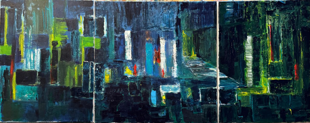 labyrinthe triptyque 100x40